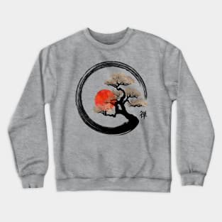 Enso Zen Circle and Bonsai Tree Crewneck Sweatshirt